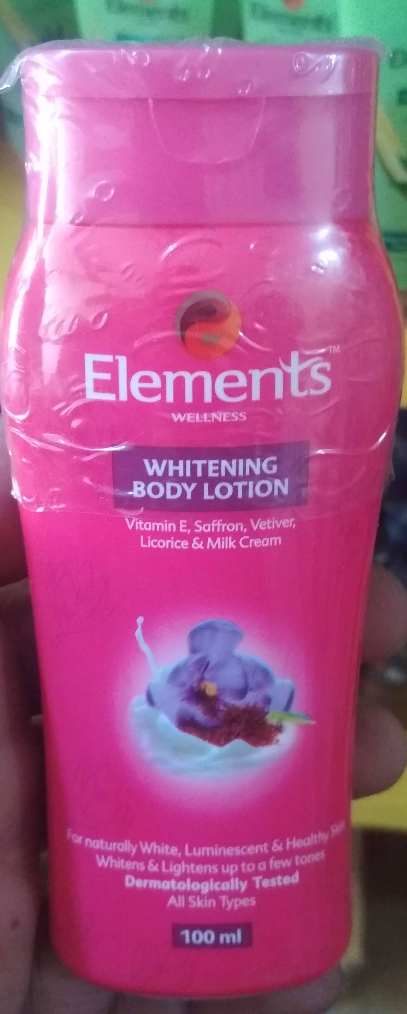 elements wellness whitening body lotion 100ml elements